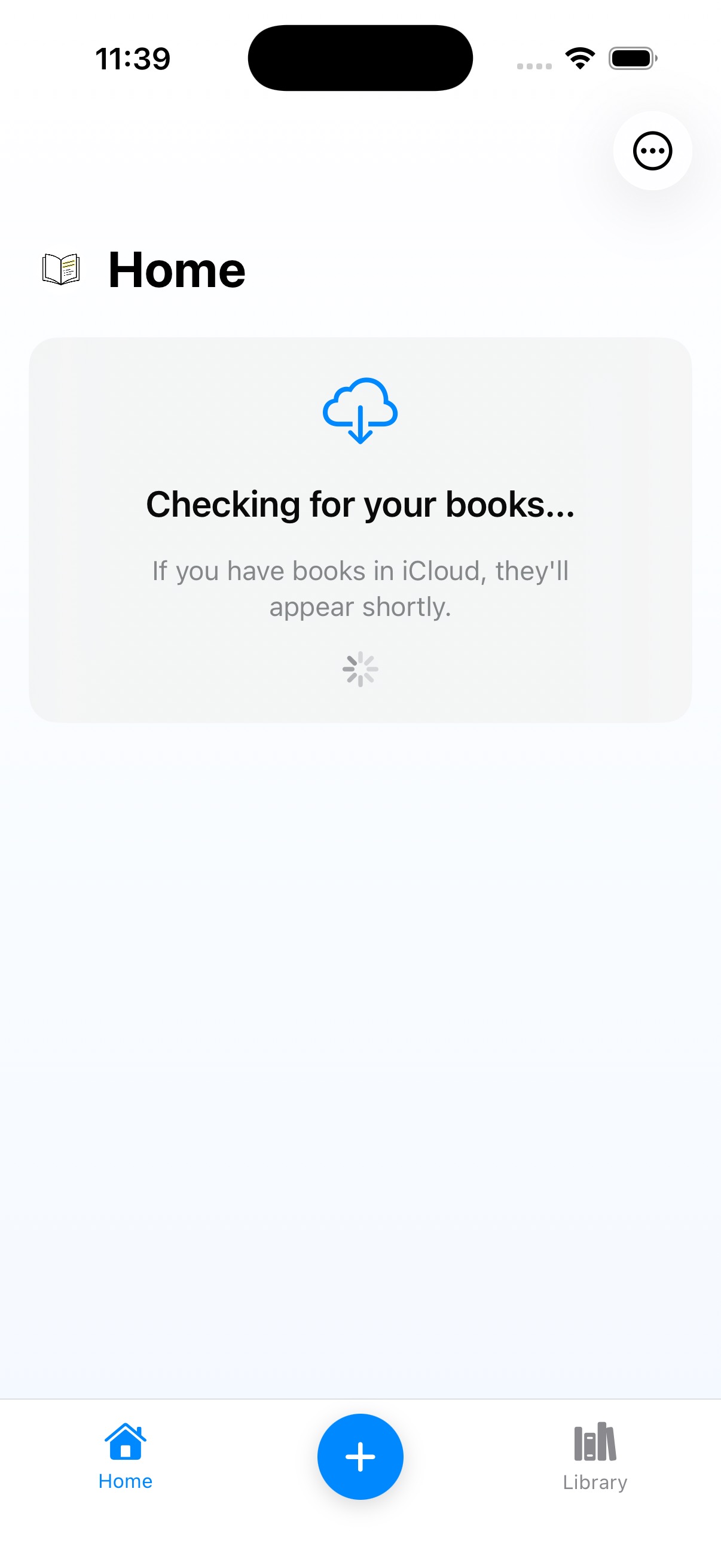 iCloud sync screen